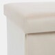 image 6 of OHS Matte Velvet Soft Long Rectangle Foldable Footstool Seat Storage Organiser Ottoman Cream | Natural