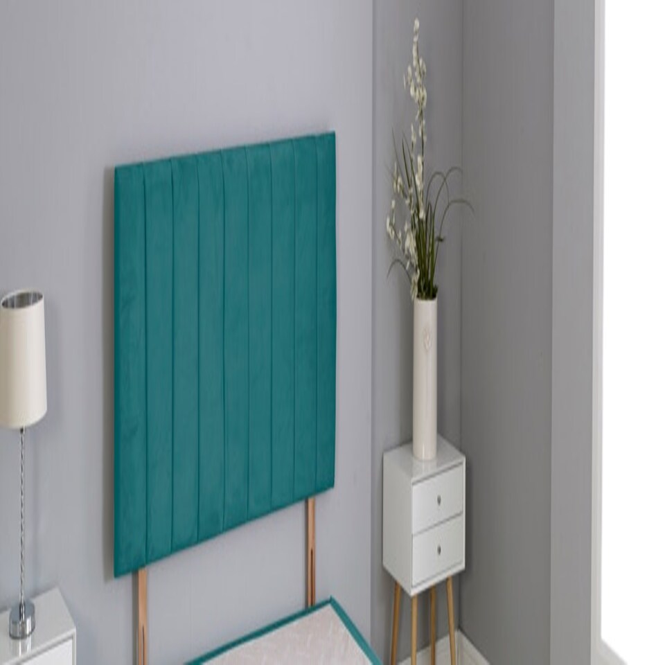 image 1 of Green Plush Velvet 9 Panel Headboard Green | 5FT King 20"inch Headboard