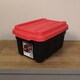 image 1 of 11L Black and Red Small Tuff Stackable Storage Box with Lid and Carry Handles | Multi | Black / Red