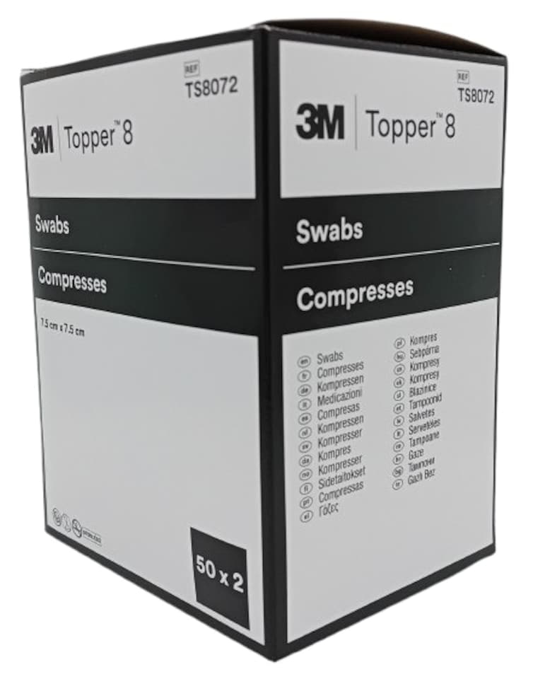 image 1 of Topper 8 Swabs 7.5cm x 7.5cm Box of 50