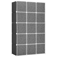 HOMCOM Cube DIY Wardrobe Portable Interlocking Plastic Modular Closet Cabinet