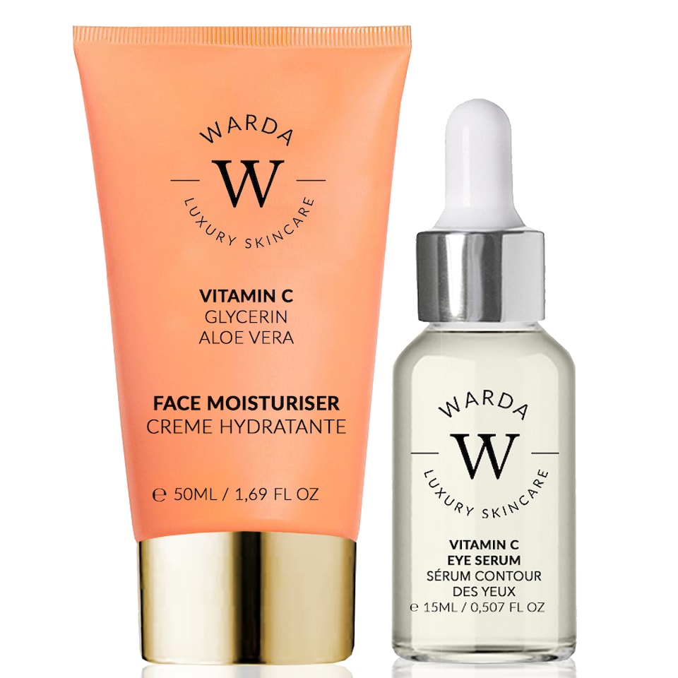 image 1 of Warda Luxury Skincare Skin Glow Boost Vitamin C Moisturiser 50ml + Skin Glow Boost Vitamin C Eye Serum 15ml