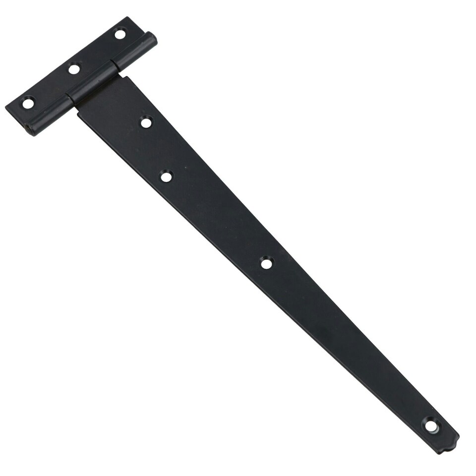 image 1 of 10in / 250mm Heavy Duty T Tee Hinges For Shed + Garden Gates Black Finish 4pc Black