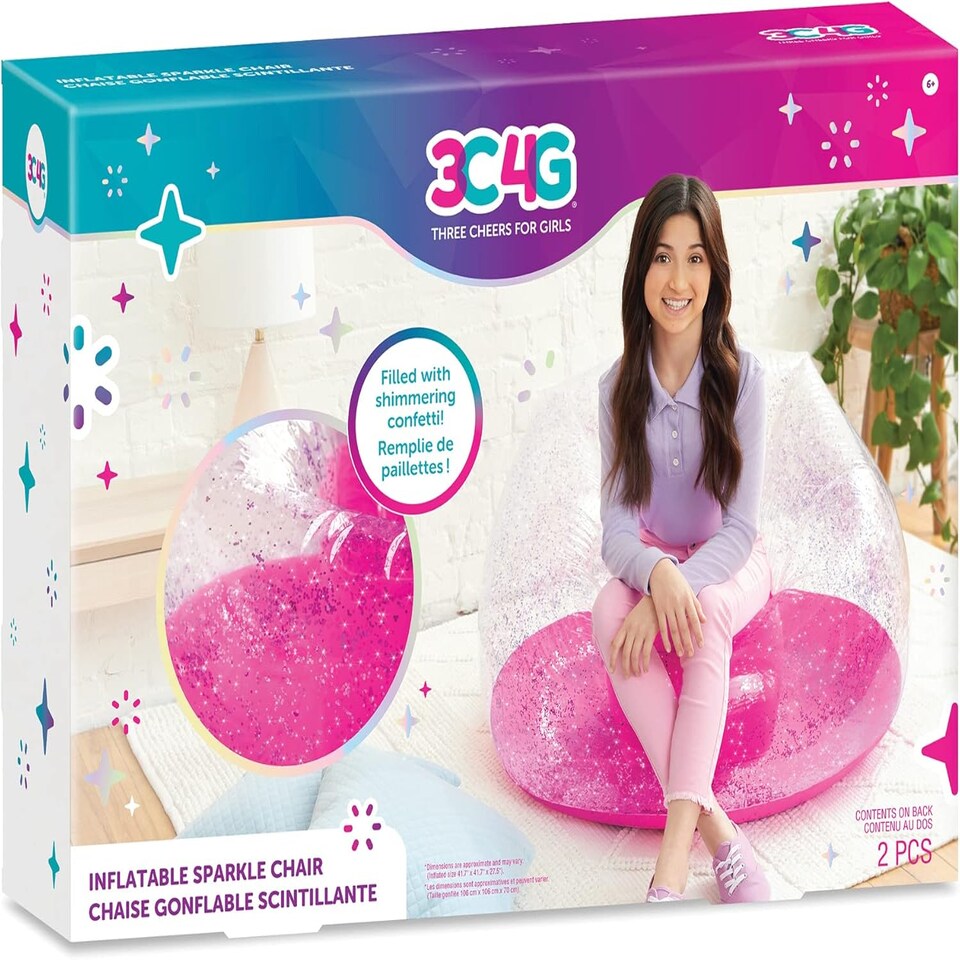 image 1 of Inflatable Sparkle Chair Pink