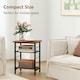 image 3 of COSTWAY 2PCS End Table Height Adjustable 3-Tier Side Table Brown
