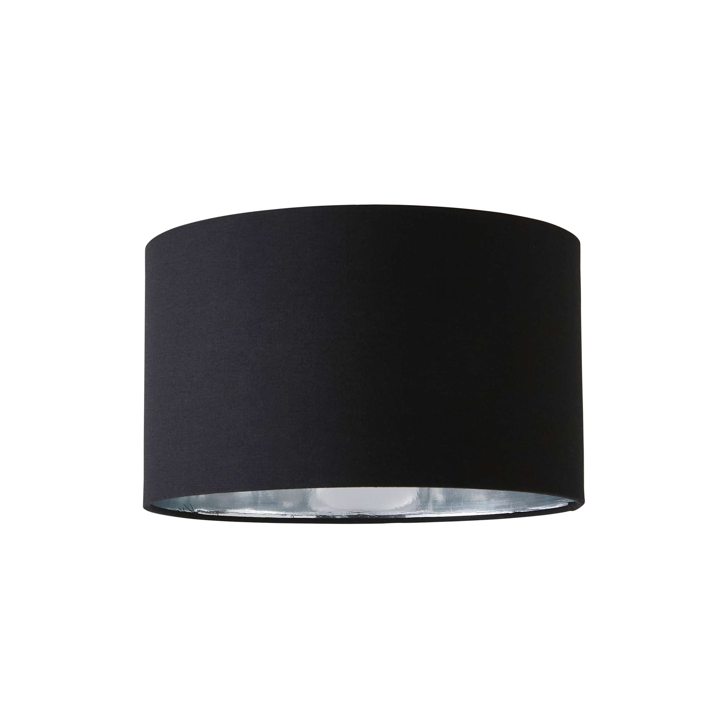 ValueLights Reni Black with Metallic Chrome Inner Easy Fit Ceiling Lamp Shade | Size: Small