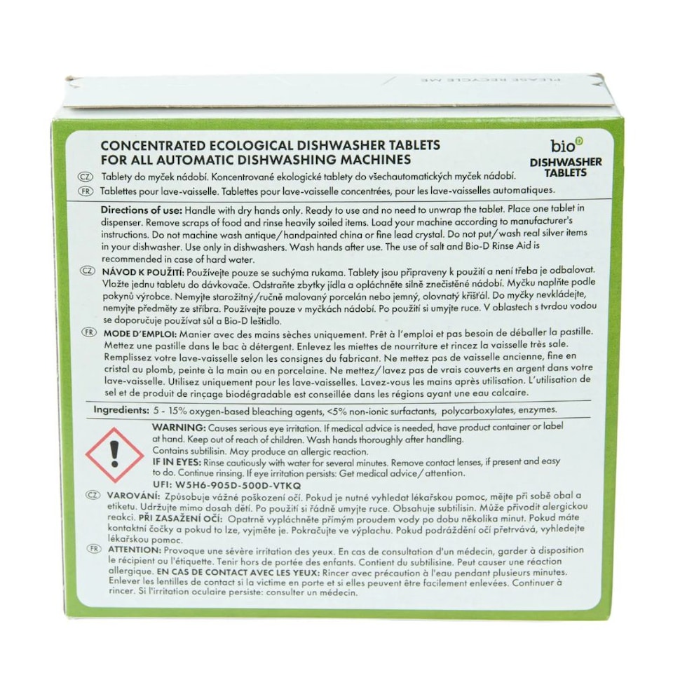 image 1 of Bio-D Dishwasher Tablets 30 Tablets