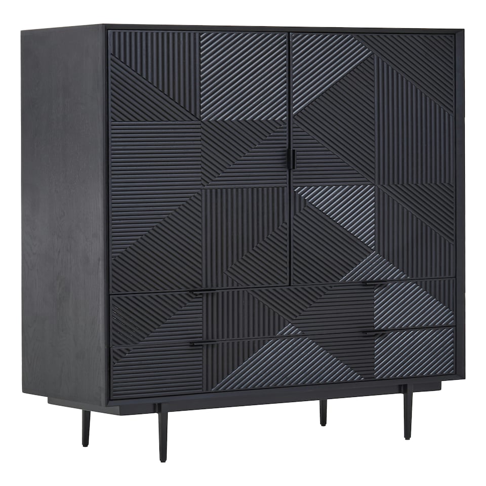 image 1 of Interiors by Premier Black Finish Wooden Cabinet Black