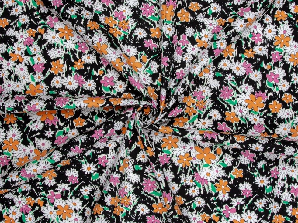 Minerva Black Deadstock Cotton Poplin Bag Making Fabric per metre - 147cm / 57" Wide