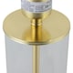 image 4 of Aura - Satin Brass Table Lamp with Navy Blue Pleated Velvet Shade Bronze | Blue