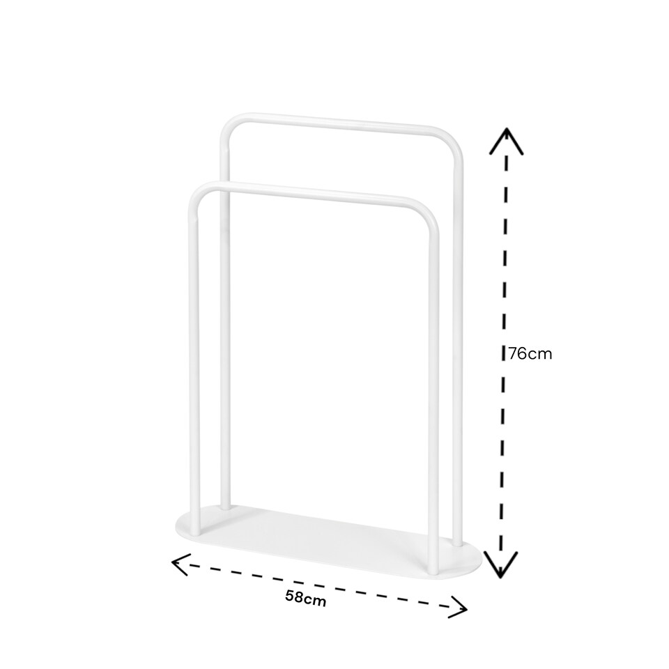 image 1 of Showerdrape Aspen Freestanding White Towel Storage Stand | White | Large