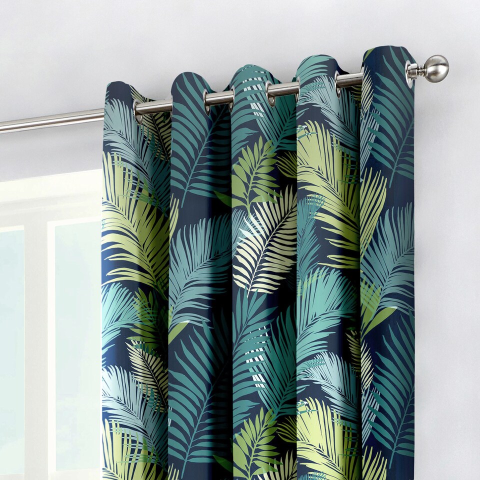 image 1 of Fusion Tropical Eyelet Curtains Multi