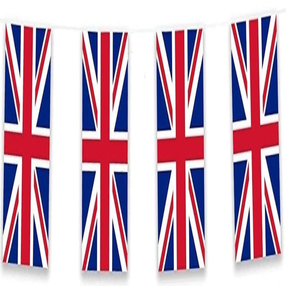 image 1 of Union Jack Flag Party Bunting 10m with 20 Square Flags