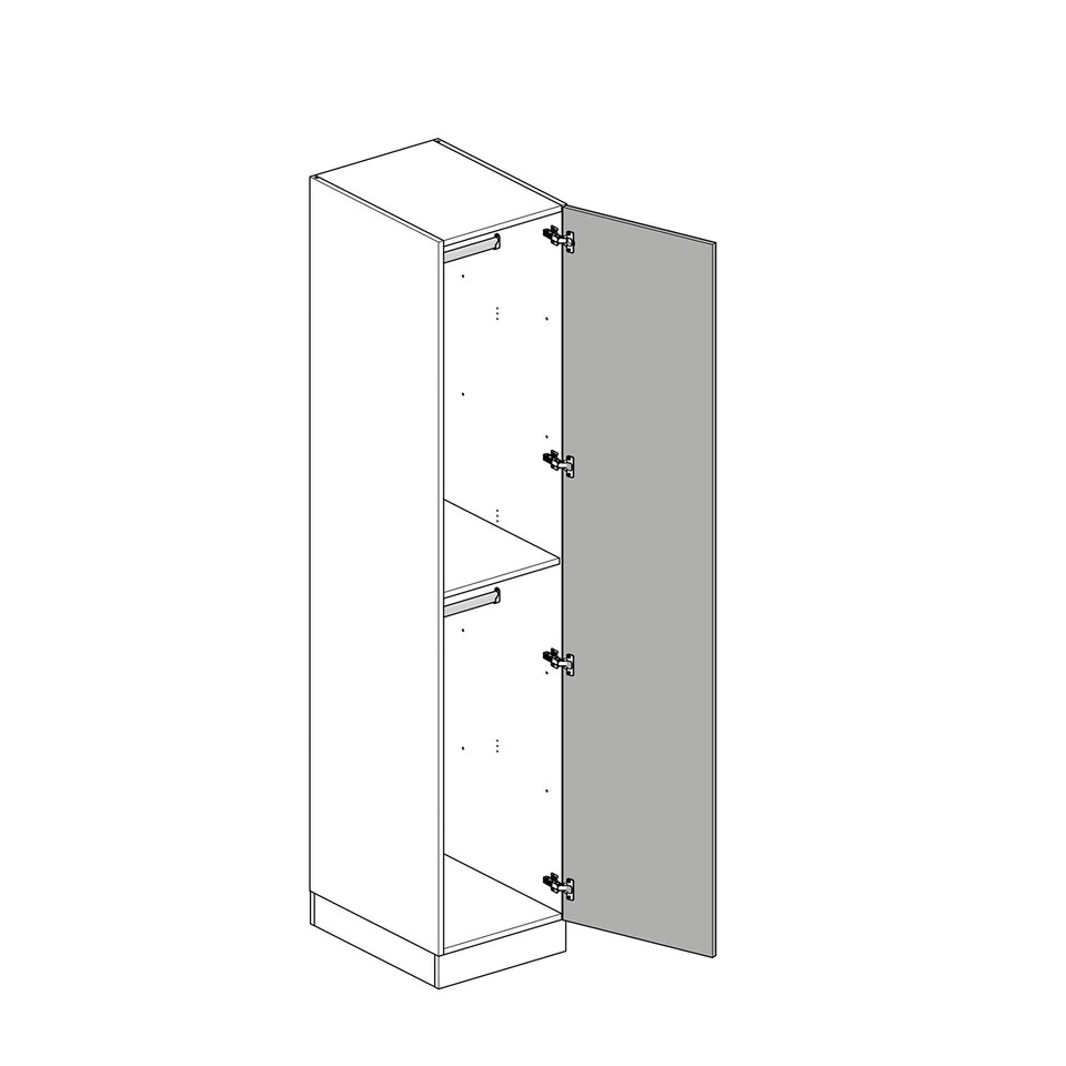 image 1 of Shaker Light Grey Single Wardrobe with Double Rail Grey