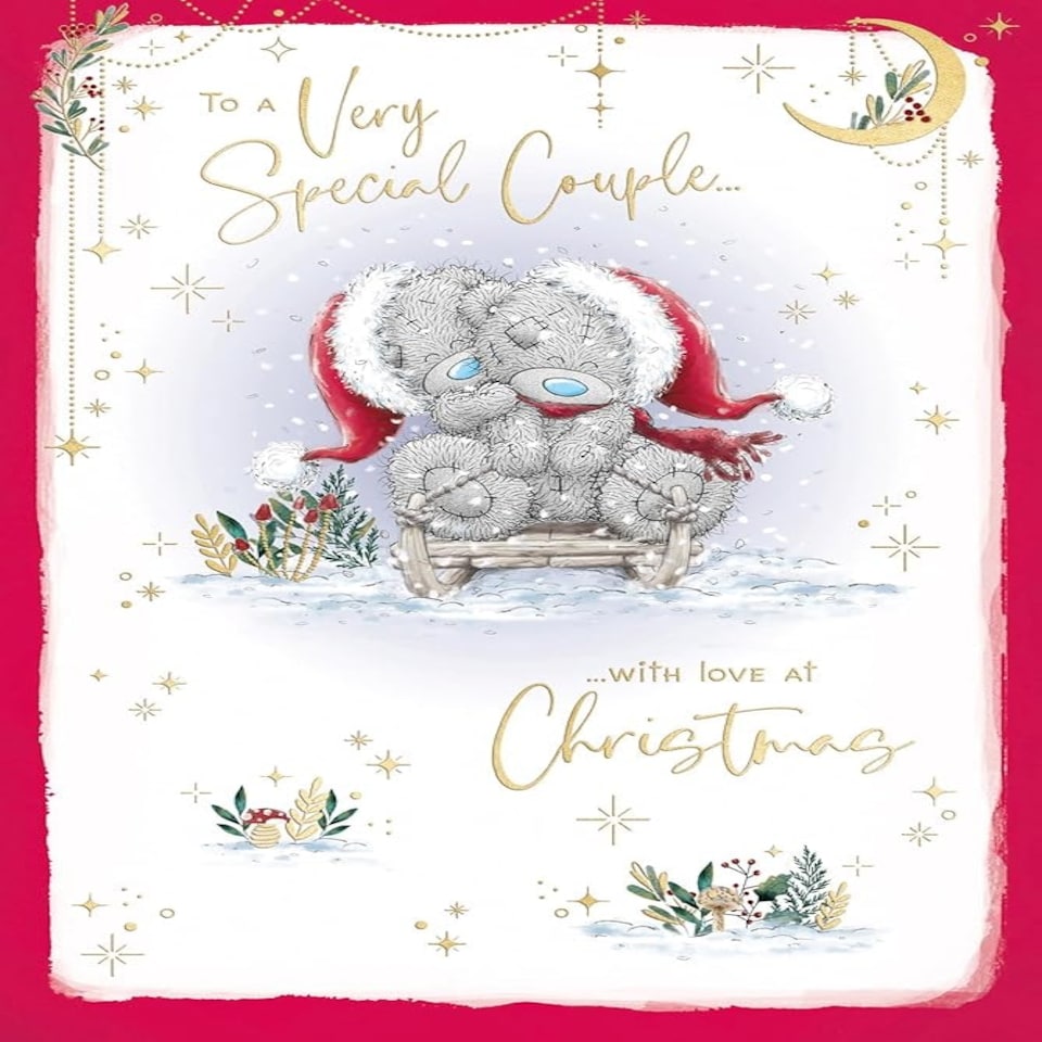 image 1 of Bears On Sledge Special Couple Christmas Card