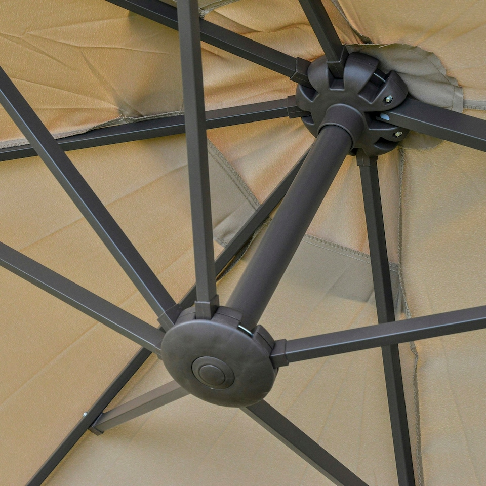 image 1 of Outsunny 4.6M Garden Patio Umbrella Canopy Parasol Sun Shade w/ Base Off White