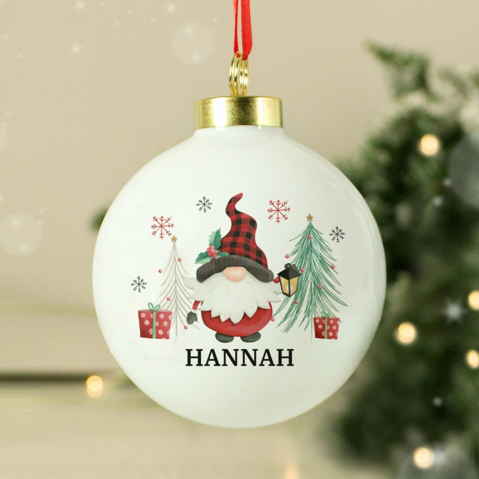 image 1 of Personalised Gonk Christmas Bauble