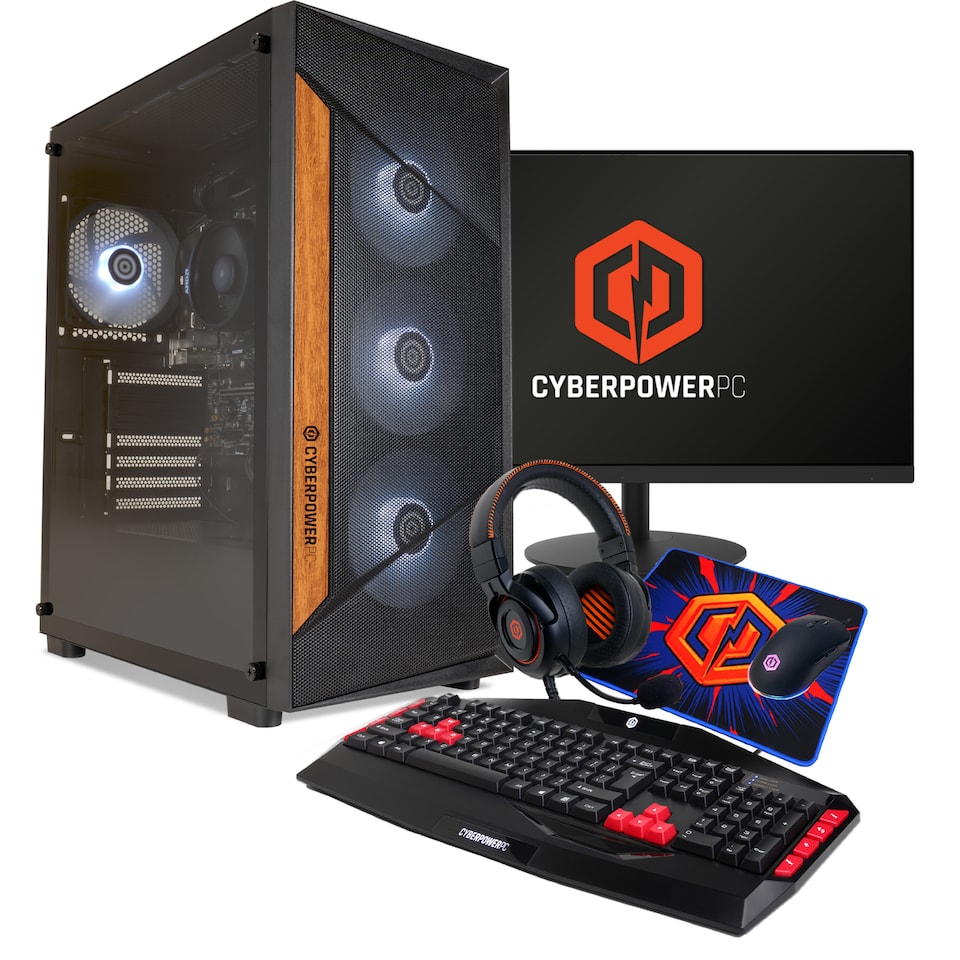 image 1 of CyberPowerPC Ryzen 5 5600G 16GB RAM 500GB SSD Gaming PC Bundle