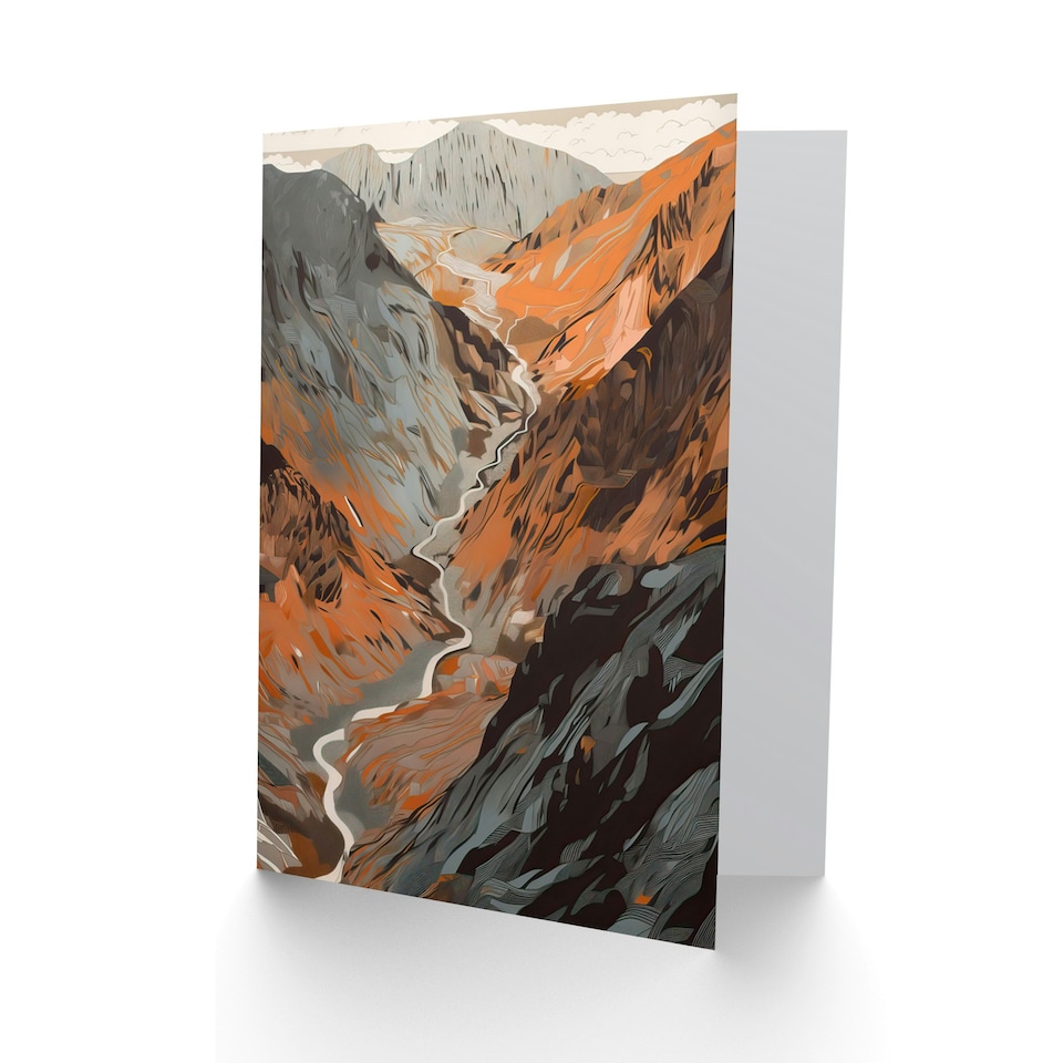 image 1 of Scaffel Pike Hiking Trail Rocky Mountain Landscape Greeting Card