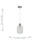 image 6 of Set of 2 Batley - Clear Ribbed Glass with Satin Nickel Pendant Fittings | Clear | Clear | 2