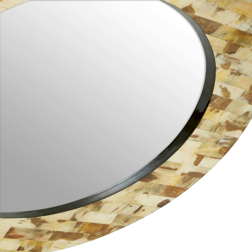 image 1 of Interiors by Premier Round Cream Mother of Pearl Wall Mirror Cream