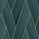 image 1 of Debona Armando Herringbone Wallpaper - Teal/Gold - 10m x 53cm Green