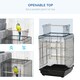 image 8 of PawHut 59cm Bird Cage with Openable Top, Stand, Tray, Handles, Feeding Bowls