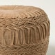 image 4 of Homescapes Sofia Pleated Velvet Taupe Pouffe