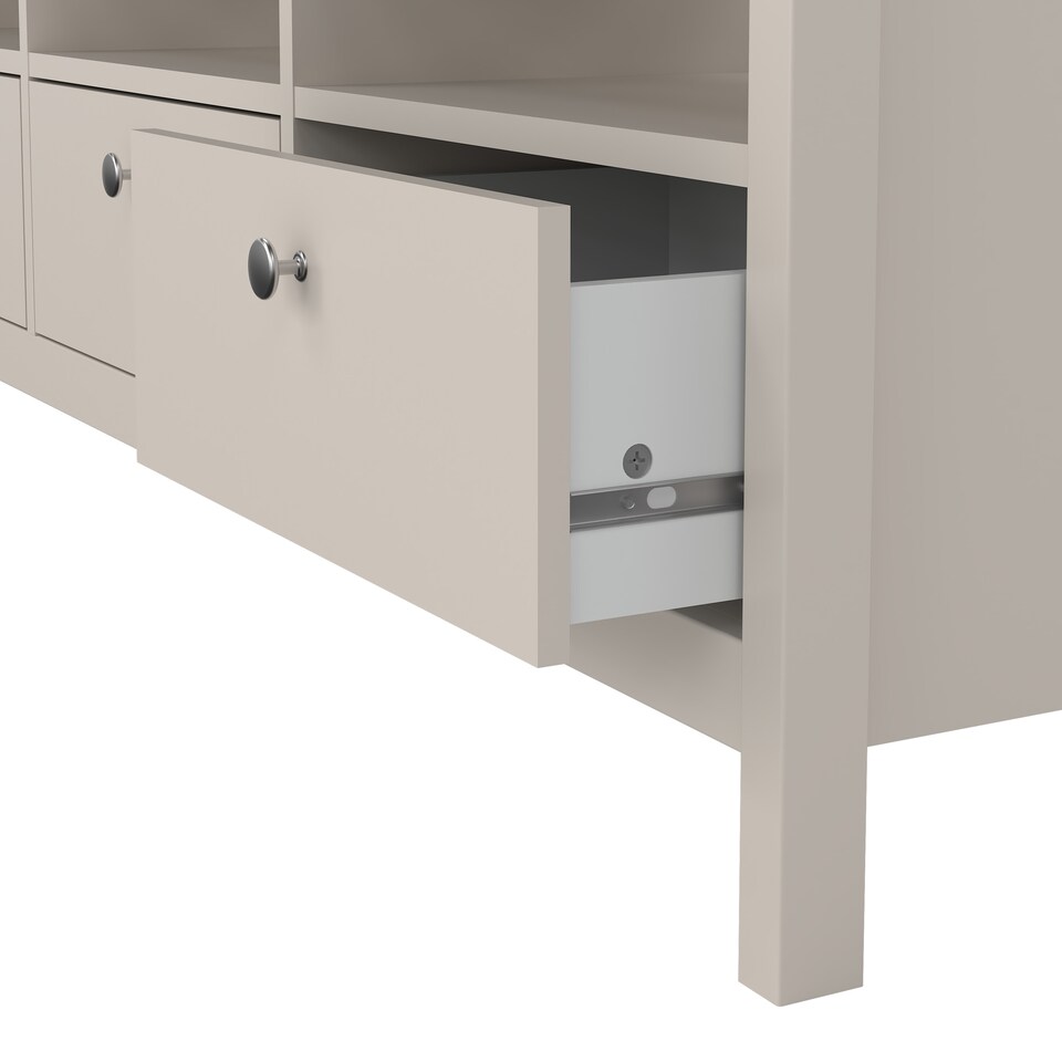 image 1 of Madrid TV Unit 3 Drawers in Cashmere | Grey | Cashmere | One Size | 1