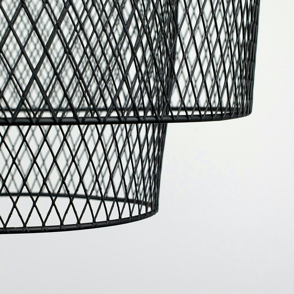 image 1 of ValueLights Retro Steampunk Matt Black Mesh Design 2 Tier Ceiling Pendant Light Shade