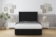 image 1 of Sloomy Devonshire Black Plush Divan Bed With Mattress No Drawers With 54" Wingback Headboard 6' Super King | Black | Black | Super King | 1
