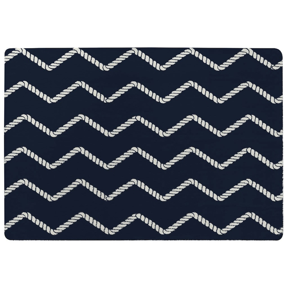 image 1 of Zig Zagged Rope (Rug) Blue | Large: 140x200cm