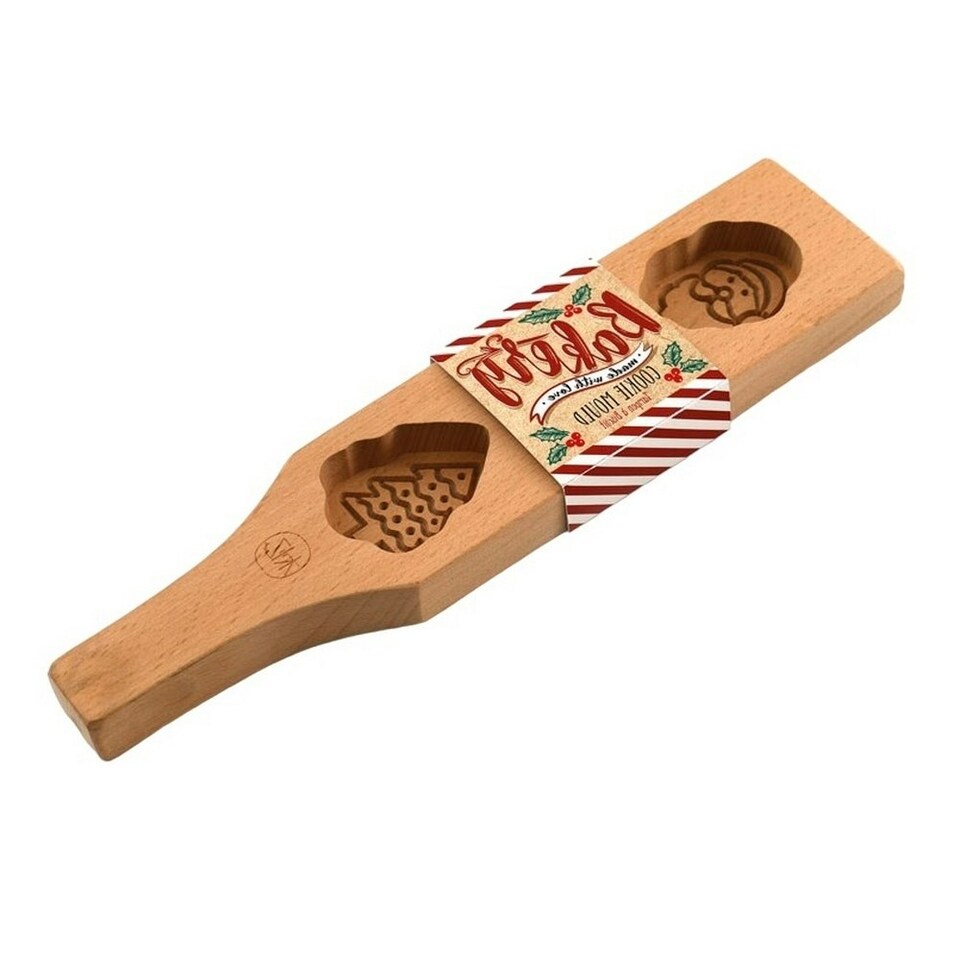 image 1 of Something Different Christmas Beech Wood Baking Mould - Natural - One Size