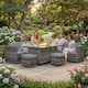 image 7 of Alivio 8-Seater Rattan Garden Furniture Set, Luxury PE Rattan Sofa with Gas Fire Pit Table & Cushions | Grey