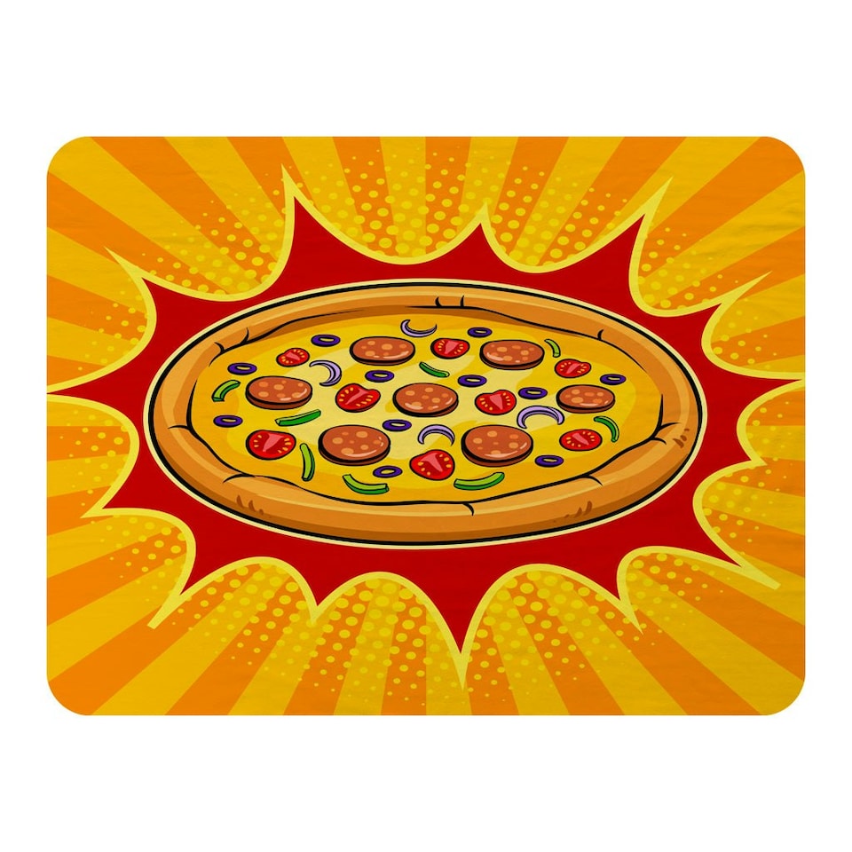 image 1 of Round pizza pop art retro (Blanket)