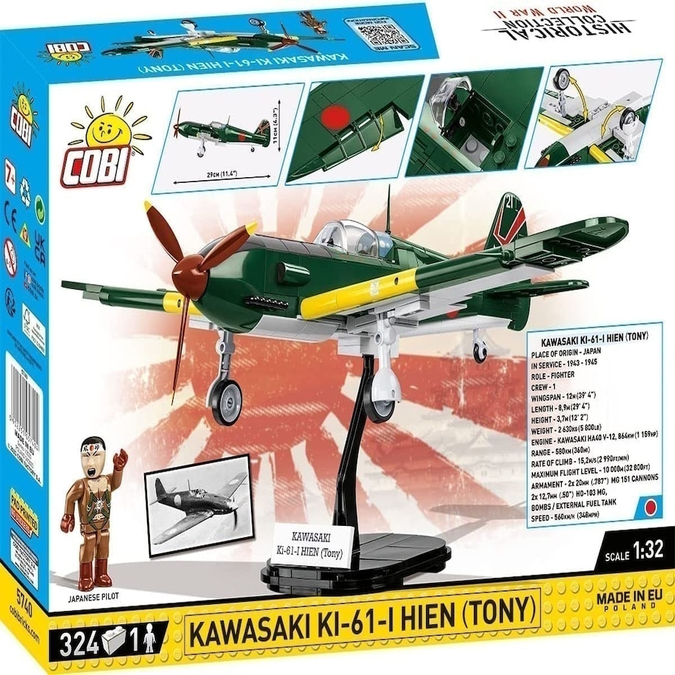 image 1 of Cobi - World War II - KAWASAJU JU-61-I HIEN (324 Pieces)