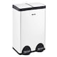 image 1 of Cooks Professional Dual Pedal Recycle Bin 60L with 2 x Compartments & Soft Close Lids | White