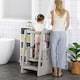 image 2 of HOMCOM Kids Step Stool, Adjustable Standing Platform, Toddler Kitchen Stool Grey