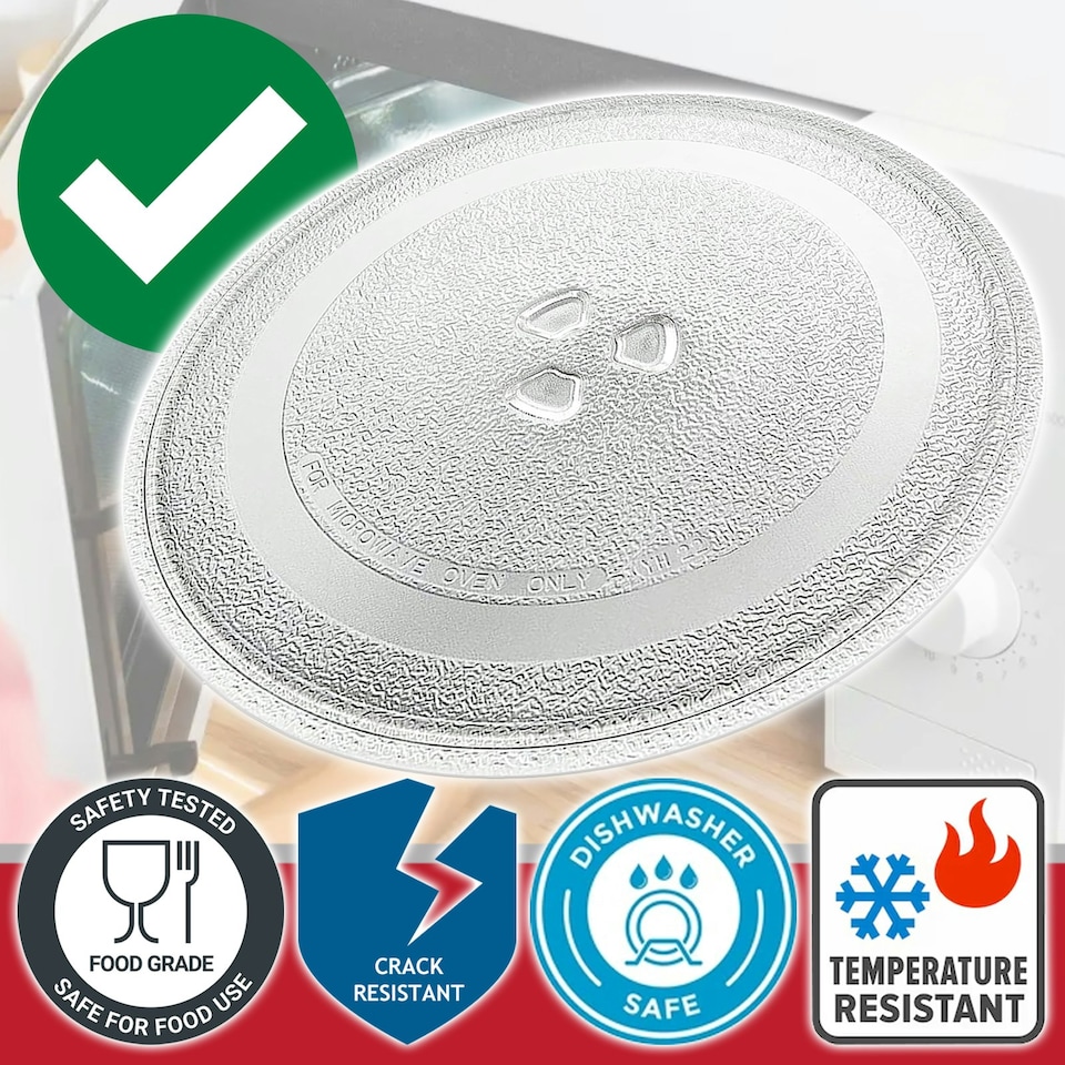 image 1 of SPARES2GO Universal Microwave Turntable Plate Y Type Glass Dish Tray (12.75" / 32.4cm / 324mm)