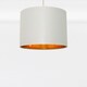image 3 of Set of 2 Grey Cotton Gold Lining 25cm Pendant Lightshade | Grey | Gold | Medium | 2