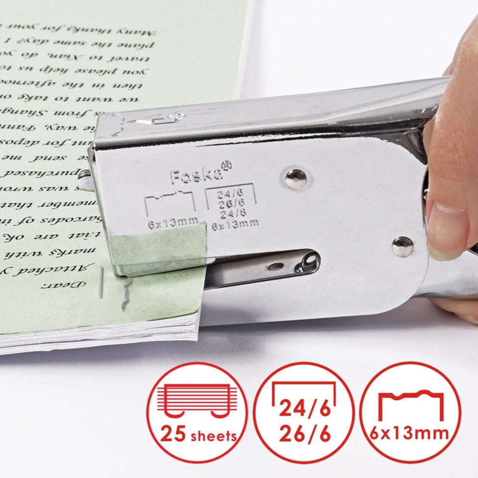 image 1 of Metal Stapler Silver 24/6 26/6