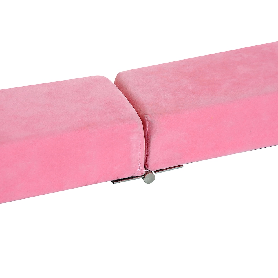 image 1 of HOMCOM Balance Beam Trainer Fold Performance Gymnastics Suede Pink Home