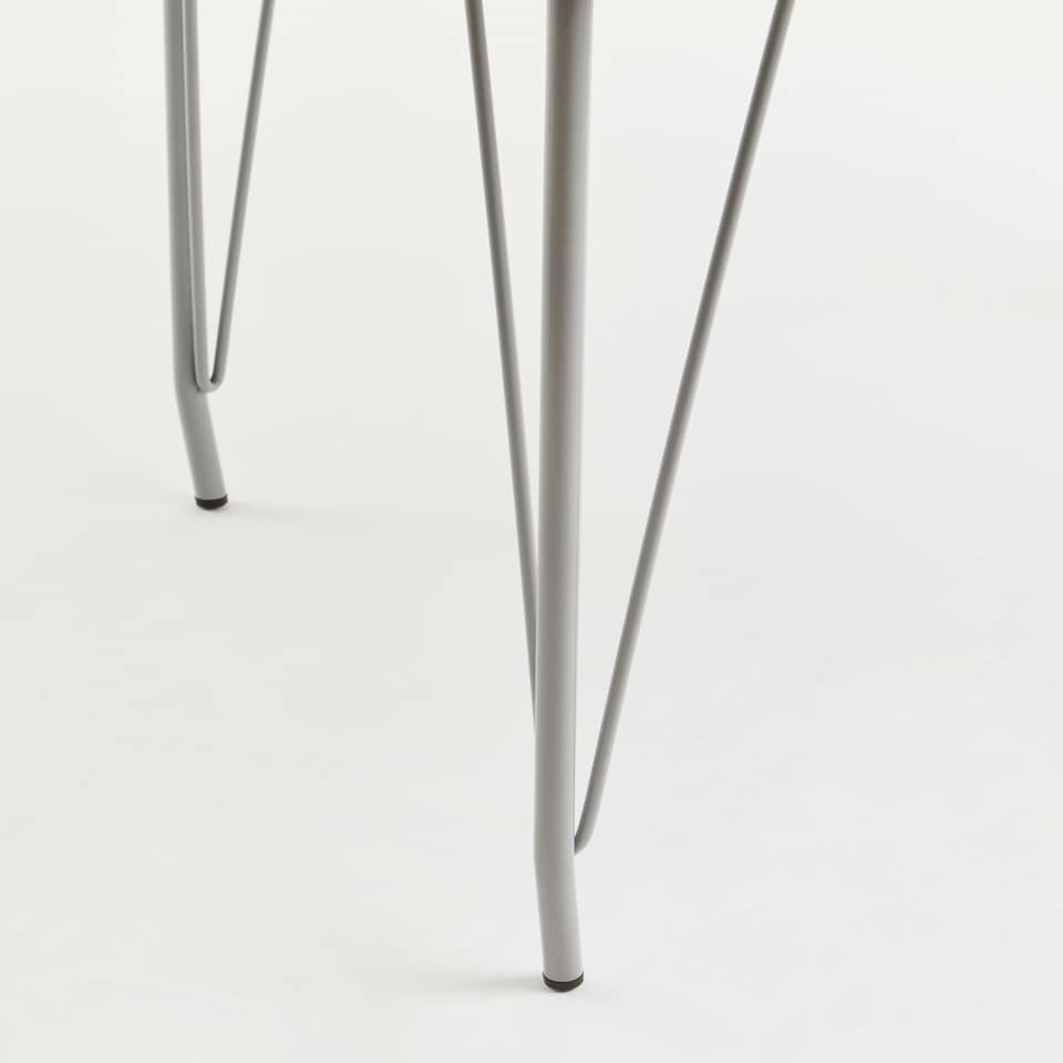 image 1 of Interiors by Premier Grey Metal and Elm Wood Table, Large Square Table, Outdoor Dining Table for Lawn, Patio