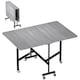 image 2 of HOMCOM Mobile Drop Leaf Table, Folding Dining Table with 6 Wheels & Brakes, Kitchen Table for Small Spaces, Grey | Grey