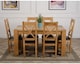 image 3 of Kuba 150x85 cm Chunky Medium Oak Dining Table and 6 Berkeley Leather Chairs | Brown | Brown