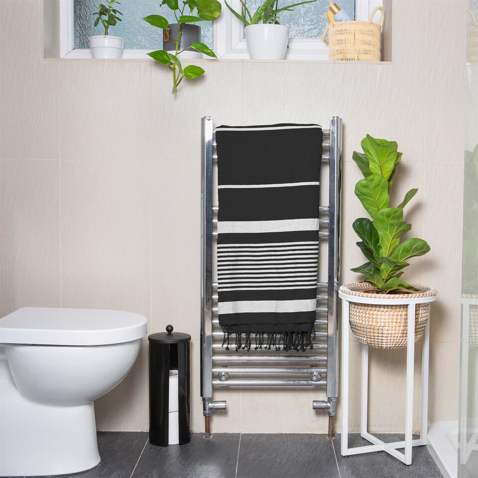 image 1 of Nicola Spring Deluxe 100% Cotton Turkish Beach Towels - 160cm x 90cm - Charcoal - Pack of 4 | Grey | Charcoal