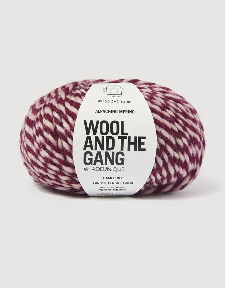 Wool and the Gang Red Alpachino Merino Twist Chunky Yarn For Crochet, Knitting - per 100 gram ball