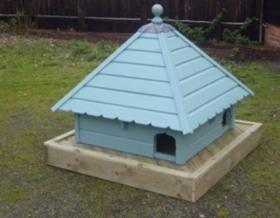 image 1 of Large Square Floating Duck House, Waterfowl Nesting Box for Pond or Lake | Brown | One Size