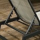 image 8 of Outsunny Outdoor PE Rattan Sun Loungers w/ 5-Position Backrest & Wheels, Grey