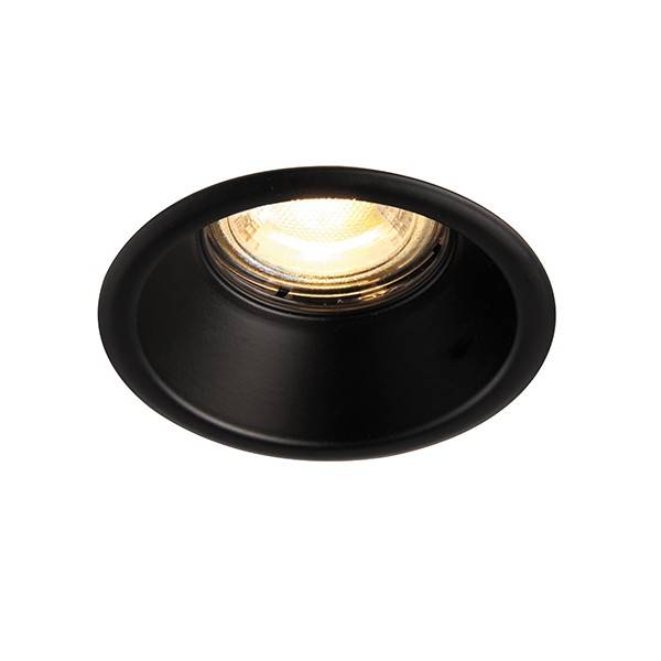 Netlighting Speculo LED Fire Rated 1 Light Bathroom Recessed Downlight Matt Black Glass IP65